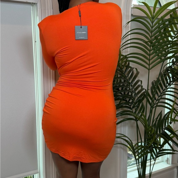 JLUXLABEL Vibrant Orange Long Sleeve Dress - Picture 3 of 5
